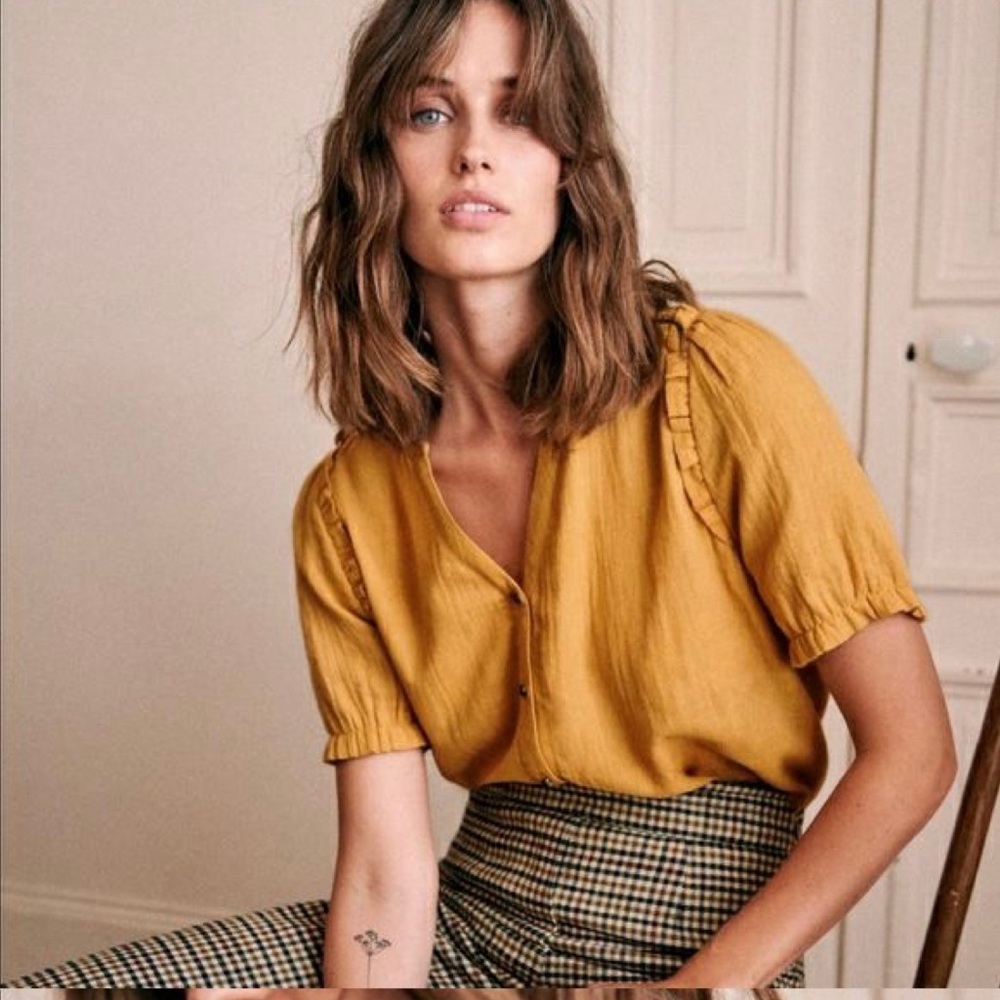 Sezane Johana Blouse-Mustard